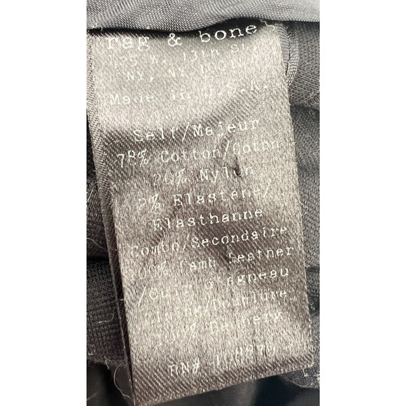 Rag & Bone Jacket Women 2 Black Military Structured Sophisticated Leather Accent - Picture 9 of 10